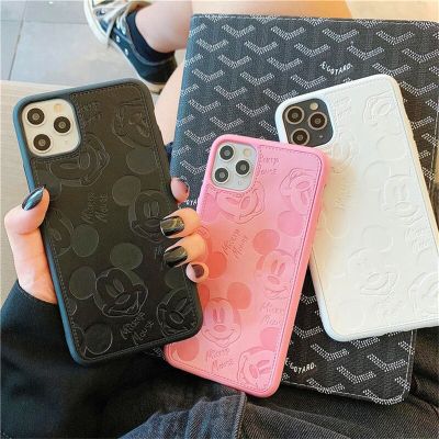 23New 3D Cartoon Mickey Leather Silicone Phone Case For Iphone 13 12 11 Pro Max Mini Xs Max XR X 7 8 6 6S Pius SE 2020 SE2 Soft Cover