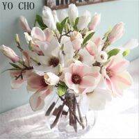 YO CHO 7 Pcs Magnolia Artficial Flowers Silk Flower Orchid Simulation Flowers Buds Roses Wedding Party Decor Diy Home Decoration