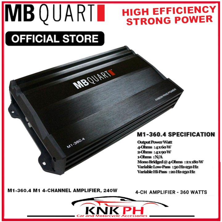 MB Quart M1360.4 4Channel Amplifier 360 Watts For Car Door Speakers