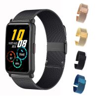 Logam Mesh Milanese Strap untuk Huawei Kehormatan Watch ES Smartwatch Band Pergelangan Tangan Gelang Ganti Watchband