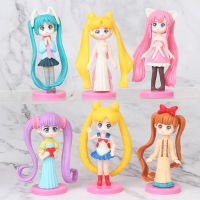 Fastshipping 6ชิ้น/เซ็ตหุ่นอะนิเมะเซเลอร์มูน PVC ของเล่นน่ารัก Tsukino Usagi มังงะรูปปั้นตุ๊กตาของสะสมของขวัญเด็ก