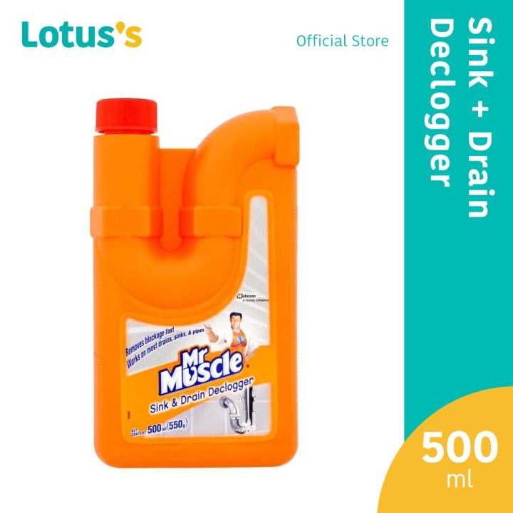 MR MUSCLE SINK + DRAIN DECLOGGER 500ML Lazada