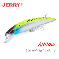 Jerry Arrow Sinking Minnow Fishing Lure Freshwater Saltwater Baits For Bass Pike 9cm UV Color Rattling Hard Baits