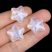 10Pcs White Clear Acrylic Laser Star Shape Beads Loose Spacer Beads For Jewelry Making DIY Bracelets Handmade Crafts Accessories DIY accessories and o