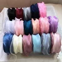 5m/roll Solid Color Organza Ribbon Wavy Edge Ribbon For Flower Bouquet Gifts Packaging Wedding Party Decorations Sewing Supplies