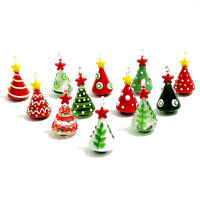 Mini Handmade Glass Christmas Tree Art Figurines Ornaments Colorful High Grade Cute Pendant Xmas Hanging Decor Charm Accessories