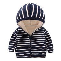 Baby Toddler Infant Boys Girls Clothes Cute Hooded Striped Coat Autumn Winter Warm Uni Coat Outerwear Jacket Kids Cute Outfit