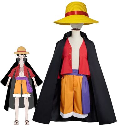 Anime Costume Monkey D. Luffy Cosplay Trench Coat Shorts Suits Hat Halloween Party Rollenspel Luffy Cosplay Role Play Outfits