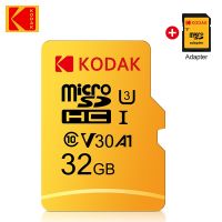 KODAK การ์ดความจำเฉียบ2ชิ้น,ไมโคร SD 4K U3 A1 32GB 4K ไมโคร SD 32G SDHC Microsd UHS I C10 TF ประสิทธิภาพแฟลชมินิดั้งเดิมพร้อมอะแดปเตอร์