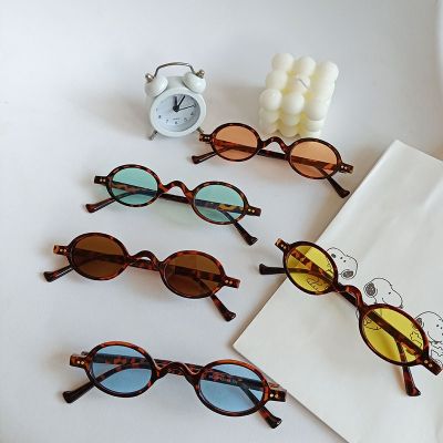 Children Fashion Design Retro Small Oval Sunglasses Vintage Shades Sun Glasses for Men Women Anti-blue light Eyeglasses