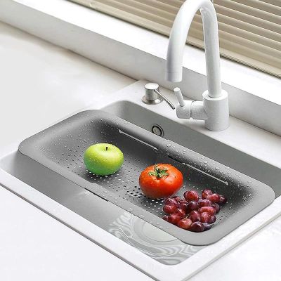 【CC】 Adjustable Drainer Basket Dish Expandable Sink Drying Rack Fruit Vegetable Washing Storage Organizer