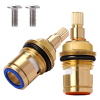 2PCS Brass Ceramic Stem Ceramic Disc Cartridge Faucet Valve Cartridge Replacement Faucet Gold