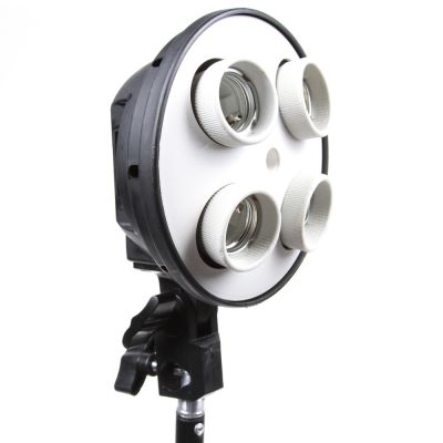 4 Socket E27 Lamp Bulb Head Photo Video Studio Light Umbrella Bracket Holder US Plug