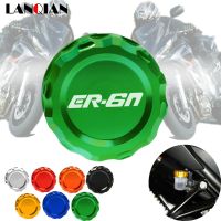 Motorcycle CNC Aluminum Accessorie Filter Fluid Rear Brake Cylinder Oil Reservoir Cover Caps For Kawasaki er 6N ER6N ER-6N ER 6N