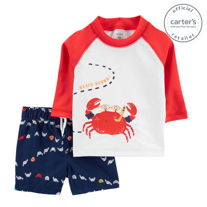 Carter's Baby Boy 2Piece Crab Rashguard Long Sleeve Set Lazada PH
