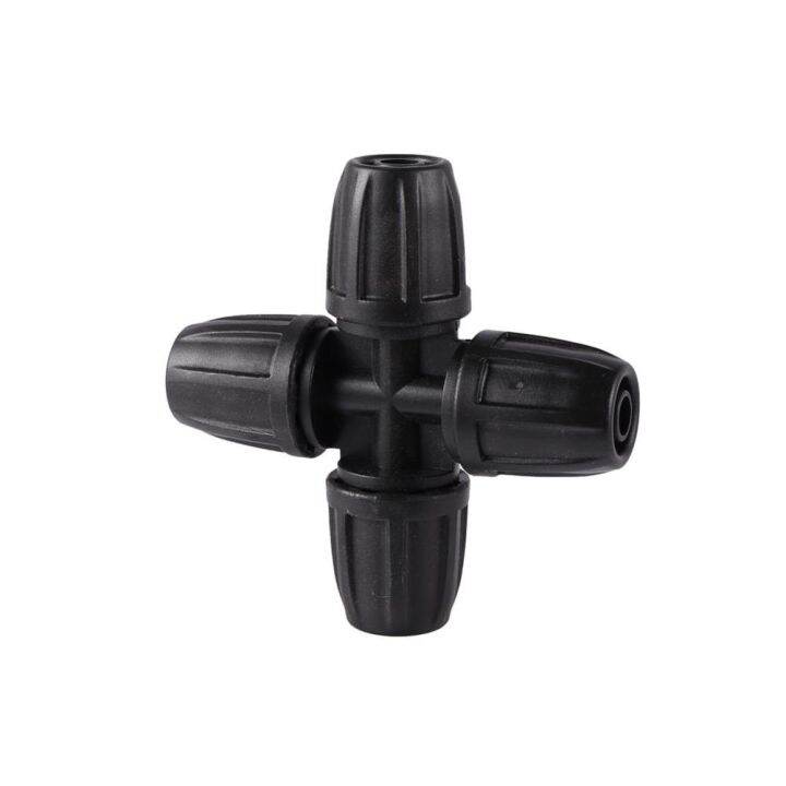 aquarium-irrigation-plastic-lock-nut-4-way-connector-8-11mm-hose-connector-garden-plug-water-pipe-connector-5-pcs-pipe-fittings-accessories