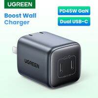 Ugreen ที่ชาร์จ 45W GaN พร้อมพอร์ต USB Type C คู่ ชาร์จเร็ว สําหรับ iPad pro iPad mini SAMSUNG S22 S21 S20 iPhone 13 pro max