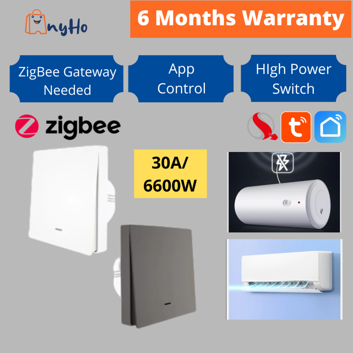 TUYA SMART ZigBee 30A Water Heater Switch 6600W AirCond Switch (Neutral