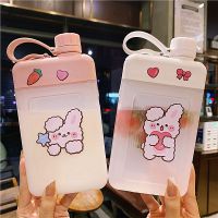 【CW】 450ml Flat Bottle Plastic Drinking Juice Reusable Gym Bottles BPA Cup