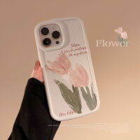 Apple iPhone 14/13/12/11/XS/XR/8/7เคสโทรศัพท์มือถือลายดอกทิวลิปย้อนยุค13 Pro Max เคสโทรศัพท์มือถือซิลิโคน14 Plus ปลอกเต็ม12 Mini ที่ป้องกันการตกเคสป้องกันโทรศัพท์