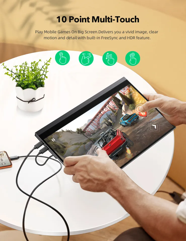 Uperfect 4k Portable Monitor Touchscreen Gravity Sensor Automatic