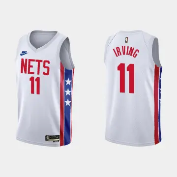 Buy the Nike Brooklyn Nets NBA #11 Irving Bed-Stuy Whie Jersey