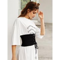 DRE-Women´s Lace-up Cinch Belt, Corset Elastic Waist Belt Slim Costume