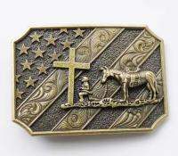 Hot Sale Cross and Horse Belt Buckle Fashion Ｍetal buckle Rodeo for Cowboy