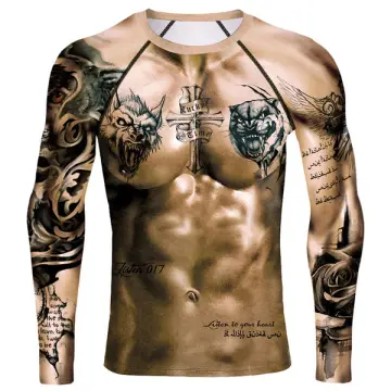 Mens Long Sleeve Tattoo Shirts Elastic Transparent Tattoo Shirt Long Sleeve   eBay
