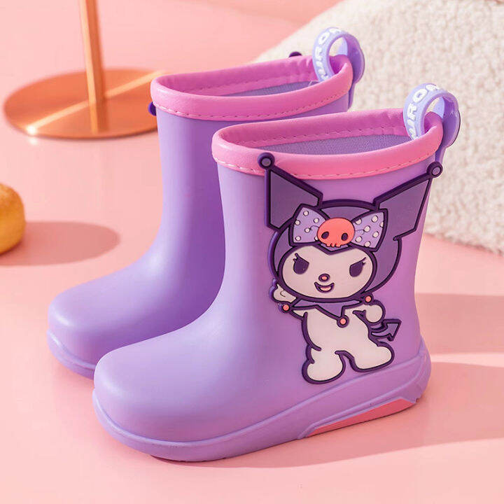 Kuromi Four Seasons Children's Cartoon Rain Boots Soft and Comfortable