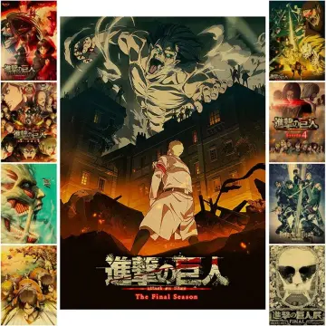 NEW!Hot Anime Vintage Posters Shingeki no Kyojin The Final Season Part 2  Kraft Paper Sticker