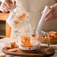 Glass Measuring Cup with Scale High Temperature Resistant Household Kitchen Egg Beating Cup Food Grade Creative Measuring Cup