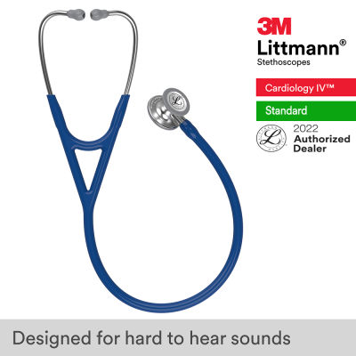 3M Littmann Cardiology IV Stethoscope, 27 inch, #6154 (Navy Blue Tube, Standard-Finish Chestpiece, Stainless Stem and Eartubes)