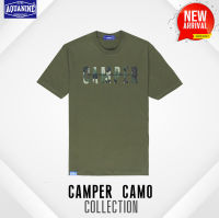 AQUANINE เสื้อยืด รุ่น CAMPER CAMO เสื้อยืดคอกลม เสื้อแคมป์ปิ้ง เสื้อมินิมอล ลิขสิทธิ์แท้