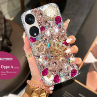 เคสโทรศัพท์กากเพชรส่องแสงเป็นประกายวิบวับเพชรพลอยเทียมไข่มุก Oppo Reno 8T 4G 5G Reno 8 7 4G 5G Reno 7Z 8Z 5G Reno 8 Pro 5G 2 2F มงกุฎไรน์สโตนเงาแวววาวระยิบระยับเคสโทรศัพท์ไข่มุกหรูหรา3มิติเคสโทรศัพท์ติดเพชร