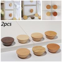 ♈ 2PCS Wooden Knobs(Without Screws)Nordic Solid Wood Round Handle Door Wardrobe Knob Drawer Cabinet Pull DIY 50x20mm