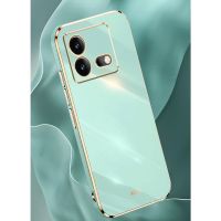 เคสชุบทอง6D สุดหรูสำหรับ Vivo IQOO NEO 8 Pro IQOONEO8 8Pro IQOONEO8Pro 5G เคส TPU นุ่มหลากสีฝาครอบหลังซิลิโคนตัวปกป้องกล้องถ่ายรูปป้องกันทุกส่วนของเครื่อง