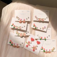 【YF】 Coreano Tulipa Doce Flor Brinco Set Verão Brincos de Aniversário Casamento Jóias Acessórios 2023