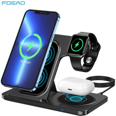 Wireless Charger Station 3 in 1 Foldable 15W Fast Charging Dock for Apple iWatch 8 7 6 Airpods Pro iPhone 14 13 12 11 XS XR X 8