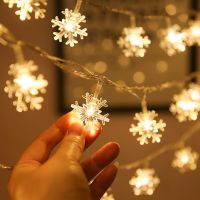 10/20/40 Lights Snowflake LED String Fairy Lights Festoon Led Light Battery-operated Garland New Year Holiday Party Decoration Fairy Lights