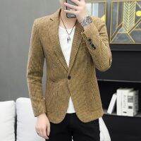 ZZOOI High Quality Mens British Style Elegant Casual Business Fashion Party Elite Interview Work Gentleman Slim Fit Suit Jacket