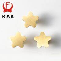 ❈ KAK Star Shape Brass Cabinet Knobs and Handles for Kids Room 30mm Copper Kitchen Handle Shoe Cabinet Pulls Hooks Door Hardware