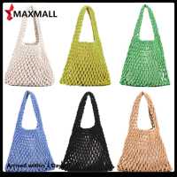 ?Quick Arrival?Cotton Thread Handbags Straw Woven Hollow Net Shopping Beach Vacation Purses?Arrive 1-3 Days?