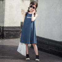 2020 Mother Daughter Clothes Big Girl Casual Cotton Vest Dresses Summer Teenager Loose Beach Dress Kids Sundress For 4-16 Yrs