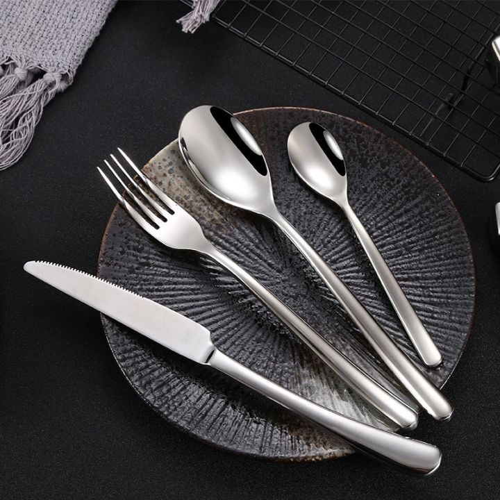 cutlery-set-ชุดช้อนส้อม4ชิ้น-ช้อนเกาหลี-ช้อนส้อม-ช้อนส้อมเกาหลี-ชุดช้อนส้อมสแตนเลส304-ชุดช้อนส้อมมีด