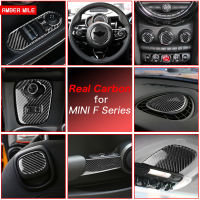 AMBERMILE จริงคาร์บอนไฟเบอร์สติกเกอร์รถภายในตัดสติกเกอร์สำหรับ Mini Cooper F54 F55 F56 JCW F57 C Ountryman F60อุปกรณ์เสริม