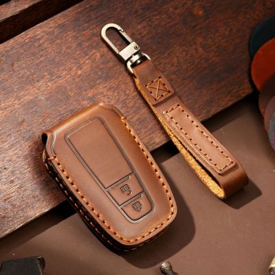 New Arrival Handmade Leather Car Key Case Cover For Toyota Prius Camry Corolla C-HR CHR RAV4 Prado Accessories Keychain Covers