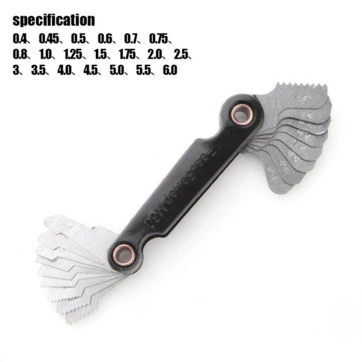 Blade Measuring Thread Gauge Metric Imperial System Screw Pitch 60 55