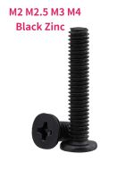 M2 M2.5 M3 M4 Black Zinc Cross Ultra Thin Flat Wafer Head Bolt Laptop Screws Fasteners