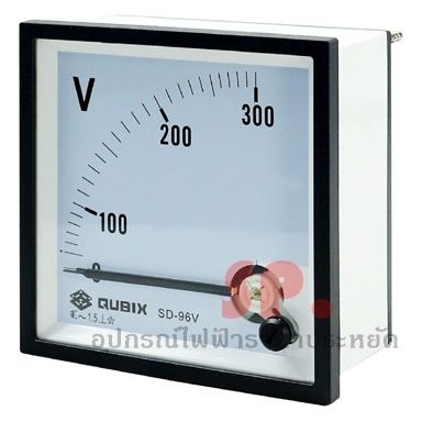 โวลต์มิเตอร์แบบอนาล็อก (Volt Meter) 96x96mm QUBIX